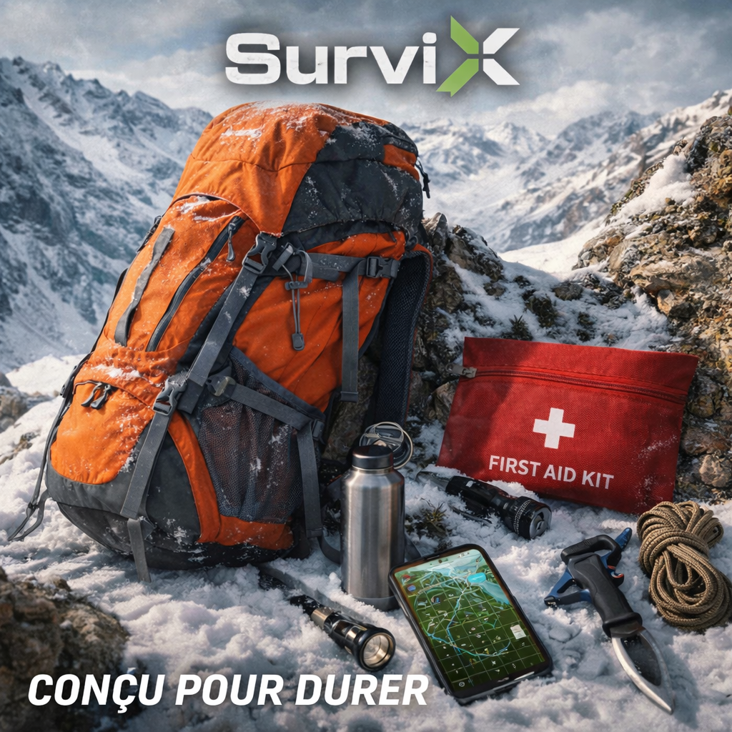 Trousse de Premiers Secours Outdoor SurviX – Kit de Survie & Urgence Compact pour Camping, Voyage et Randonnée