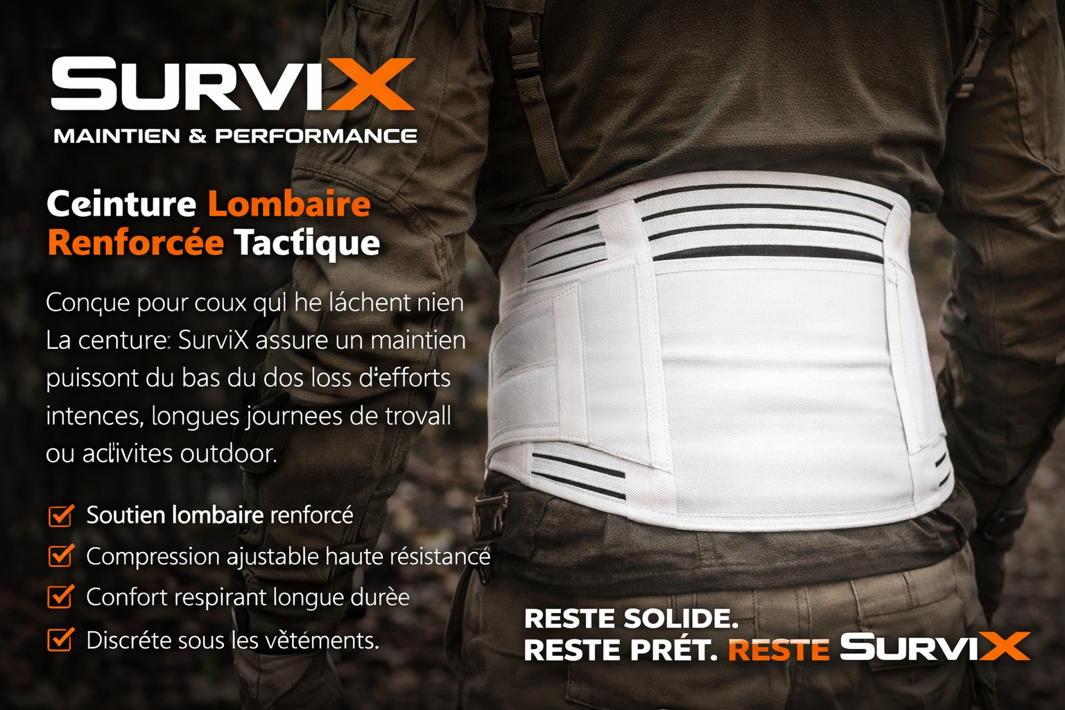 Correcteur de posture SurviX – Maintien lombaire & soulagement du dos