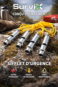 Sifflet d’Urgence SurviX – Signal Puissant, Sécurité & Survie Immédiate