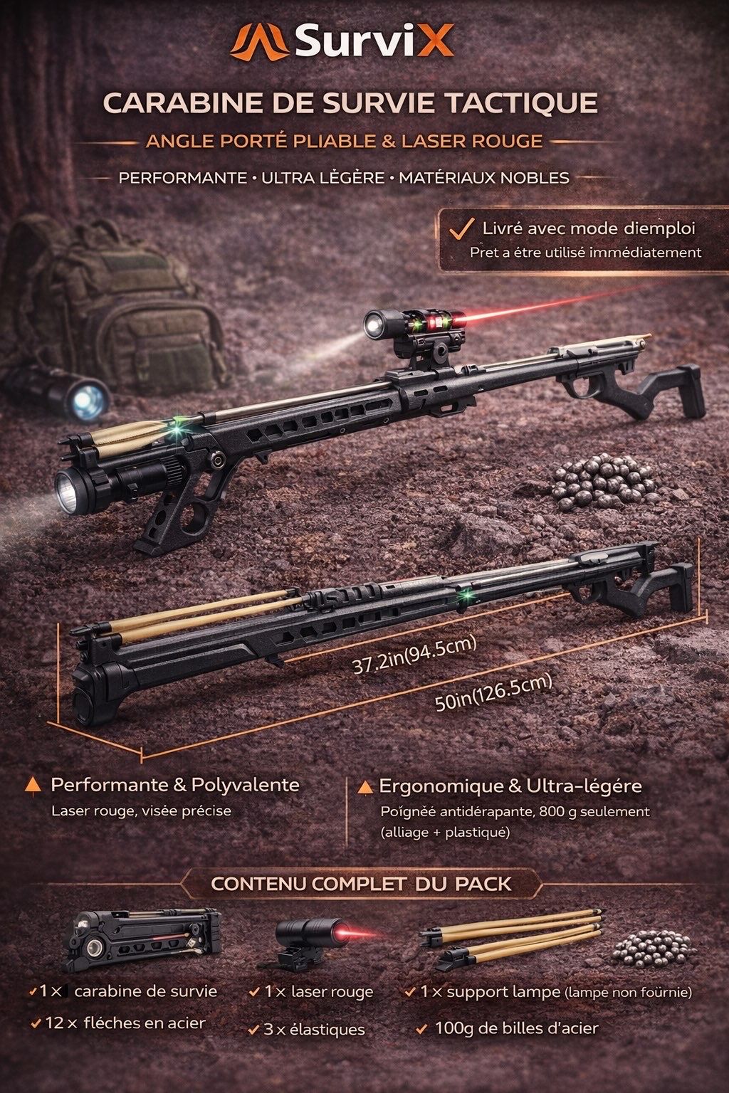 Carabine de Survie Tactique SurviX – Performance, Précision et Légèreté