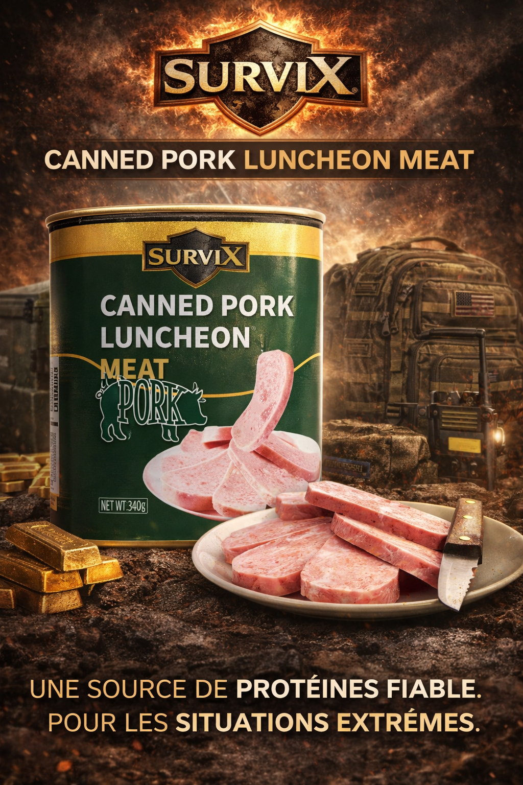 SurviX Canned Pork – Source de Protéines Haute Résistance
