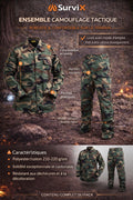 Ensemble Camouflage Tactique SurviX – Robustesse et Confort sur le Terrain