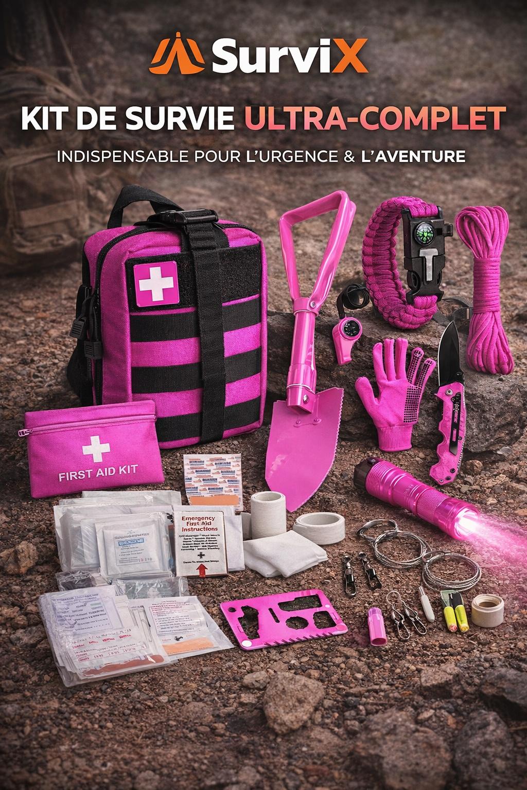 Kit de survie & hygiène féminin premium – SOS & sécurité pour voyage et outdoor