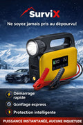 SurviX PowerFlash – Démarreur & Compresseur 4-en-1 Haute Puissance
