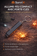 Pack de 10 - Allume-Feu Compact SurviX avec Porte-Clés – Démarrage Rapide en Toute Situation