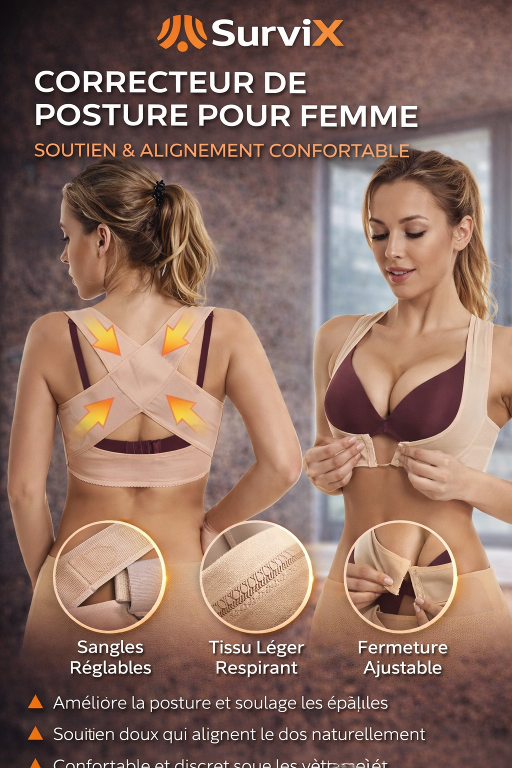 Soutien-Gorge Correcteur de Posture – Maintien & Confort Optimal SurviX